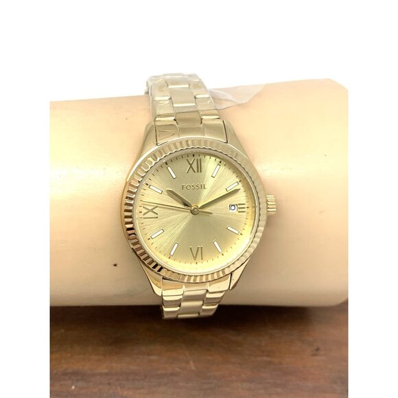 Fossil Women's Watch BQ3638 Scarlette Quartz Gold Dial Stainless Steel 30mm - Picture 11 of 14